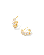 Load image into Gallery viewer, Kendra Scott Cailin Crystal Huggie Earrings Gold

