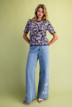 Load image into Gallery viewer, Easel Wide Leg Embroidered Jeans
