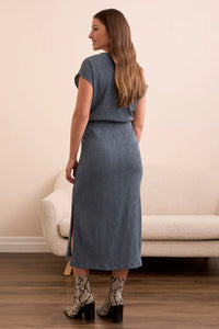 Tribal Crinkle Knit Dress